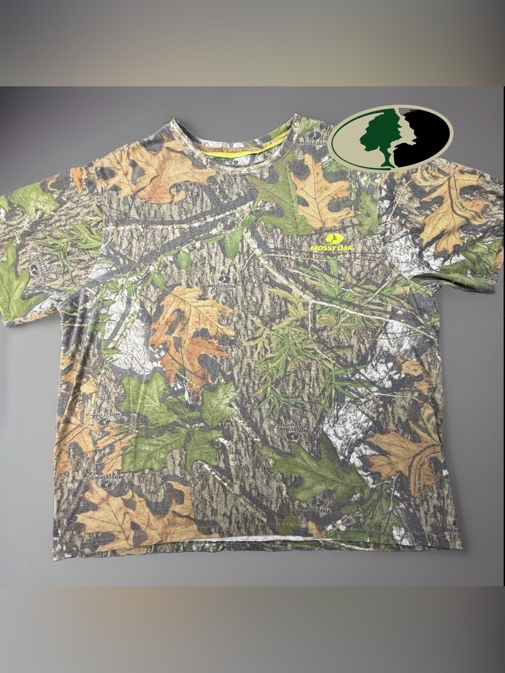Mossy Oak Obsession Camo T-Shirt Mens 2XL All Over Print 25.5x26.5 Hunting Tee
